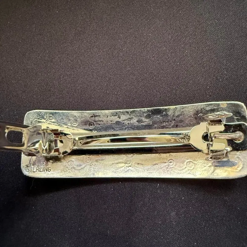 Native handmade sterling silver barrette